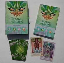 Load image into Gallery viewer, The Herbal Healing Deck packaging and illustrated cards