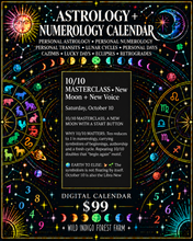 Load image into Gallery viewer, Astrology and Numerology Calendar $99 — real 10/10 Masterclass event preview