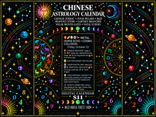 Load image into Gallery viewer, Chinese Astrology Calendar horizontal product graphic for Wild Indigo Forest Farm