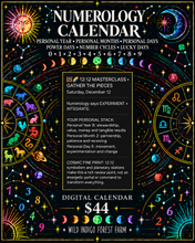 Load image into Gallery viewer, Personalized Numerology Calendar $44 — real 12:12 Masterclass event preview