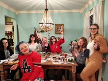 Load image into Gallery viewer, Friends gathered around a table with collage supplies at Wild Indigo's vision boarding circle